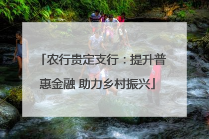 农行贵定支行：提升普惠金融 助力乡村振兴