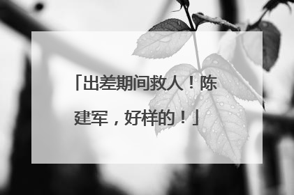 出差期间救人！陈建军，好样的！