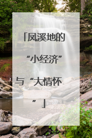 凤溪地的“小经济”与“大情怀”