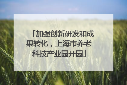 加强创新研发和成果转化，上海市养老科技产业园开园
