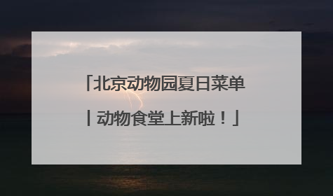 北京动物园夏日菜单丨动物食堂上新啦！