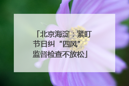 北京海淀：紧盯节日纠“四风” 监督检查不放松