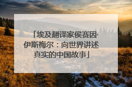 埃及翻译家侯赛因·伊斯梅尔：向世界讲述真实的中国故事