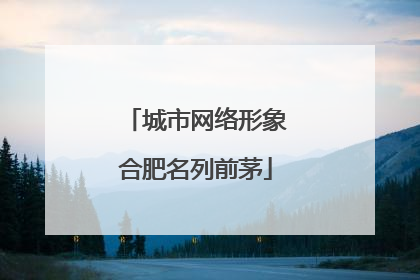 城市网络形象合肥名列前茅