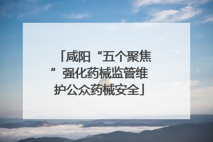 咸阳“五个聚焦”强化药械监管维护公众药械安全