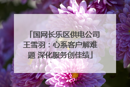 国网长乐区供电公司王雪羽：心系客户解难题 深化服务创佳绩