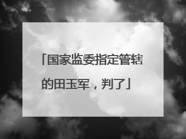 国家监委指定管辖的田玉军，判了