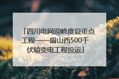 四川电网迎峰度夏重点工程——眉山西500千伏输变电工程投运