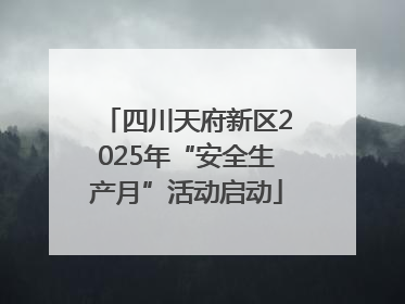 四川天府新区2025年“安全生产月”活动启动