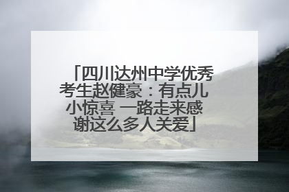 四川达州中学优秀考生赵健豪：有点儿小惊喜 一路走来感谢这么多人关爱