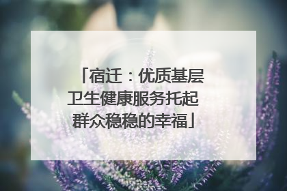 宿迁：优质基层卫生健康服务托起群众稳稳的幸福
