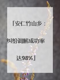 安仁竹山乡：纠纷调解成功率达98%