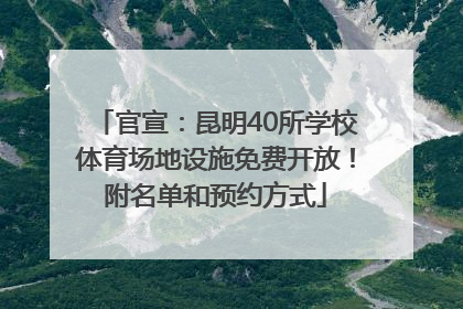 官宣：昆明40所学校体育场地设施免费开放！附名单和预约方式