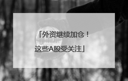 外资继续加仓！这些A股受关注