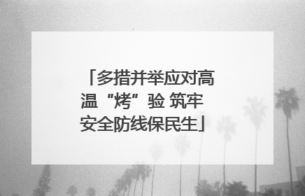 多措并举应对高温“烤”验 筑牢安全防线保民生