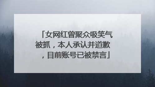 女网红曾聚众吸笑气被抓，本人承认并道歉，目前账号已被禁言