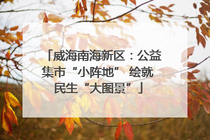 威海南海新区：公益集市“小阵地” 绘就民生“大图景”