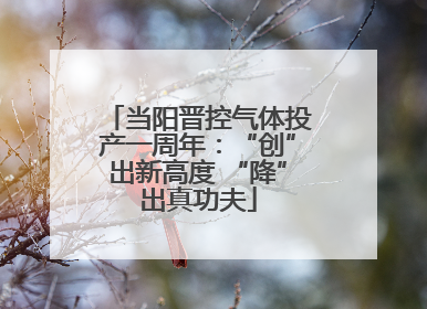 当阳晋控气体投产一周年：“创”出新高度 “降”出真功夫