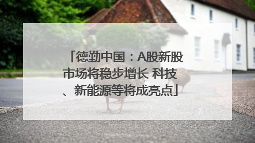 德勤中国：A股新股市场将稳步增长 科技、新能源等将成亮点