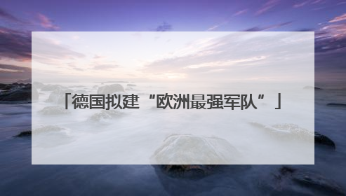 德国拟建“欧洲最强军队”