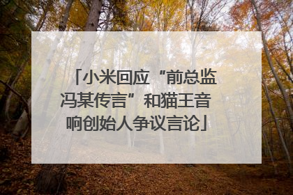 小米回应“前总监冯某传言”和猫王音响创始人争议言论