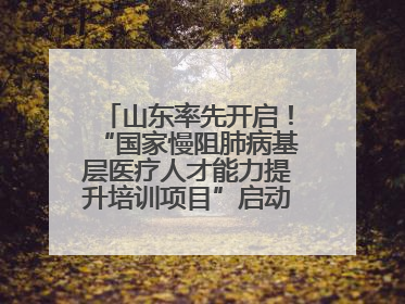 山东率先开启！“国家慢阻肺病基层医疗人才能力提升培训项目”启动会在济南召开