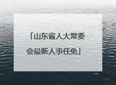 山东省人大常委会最新人事任免