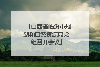 山西省临汾市规划和自然资源局党组召开会议