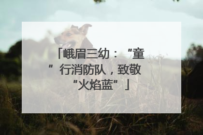 峨眉三幼：“童”行消防队，致敬“火焰蓝”