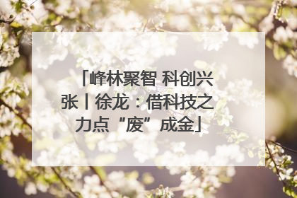 峰林聚智 科创兴张丨徐龙：借科技之力点“废”成金