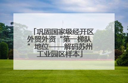 巩固国家级经开区外贸外资“第一梯队”地位——解码苏州工业园区样本