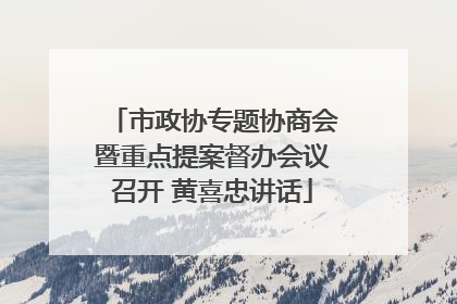 市政协专题协商会暨重点提案督办会议召开 黄喜忠讲话