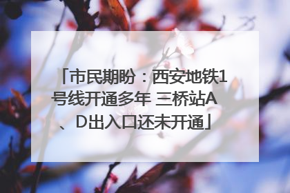 市民期盼：西安地铁1号线开通多年 三桥站A、D出入口还未开通