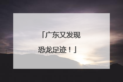 广东又发现恐龙足迹！