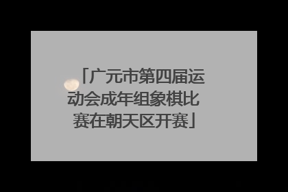 广元市第四届运动会成年组象棋比赛在朝天区开赛