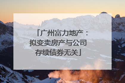 广州富力地产：拟变卖房产与公司存续债券无关