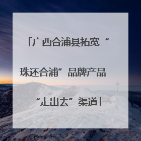 广西合浦县拓宽“珠还合浦”品牌产品“走出去”渠道