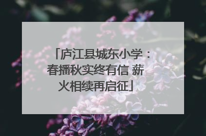 庐江县城东小学：春播秋实终有信 薪火相续再启征
