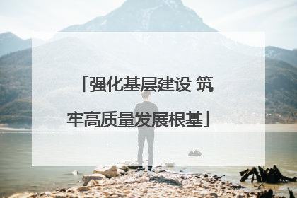强化基层建设 筑牢高质量发展根基