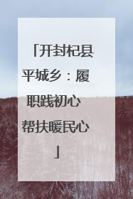开封杞县平城乡：履职践初心 帮扶暖民心