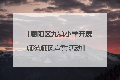 恩阳区九镇小学开展师德师风宣誓活动