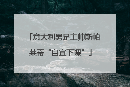 意大利男足主帅斯帕莱蒂“自宣下课”