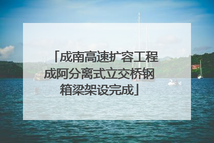 成南高速扩容工程成阿分离式立交桥钢箱梁架设完成