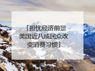 担忧经济前景 美国近八成民众改变消费习惯