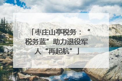 枣庄山亭税务：“税务蓝”助力退役军人“再起航”