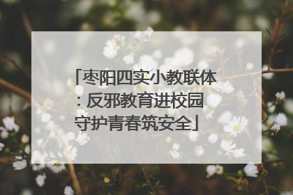 枣阳四实小教联体：反邪教育进校园 守护青春筑安全