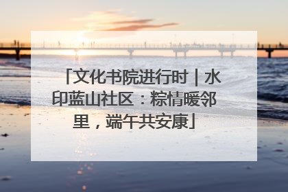 文化书院进行时｜水印蓝山社区：粽情暖邻里，端午共安康