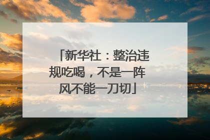 新华社：整治违规吃喝，不是一阵风不能一刀切