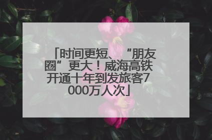 时间更短、“朋友圈”更大！威海高铁开通十年到发旅客7000万人次