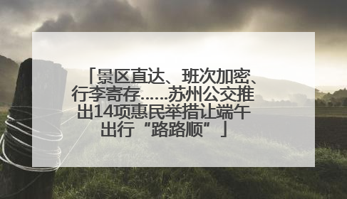 景区直达、班次加密、行李寄存……苏州公交推出14项惠民举措让端午出行“路路顺”